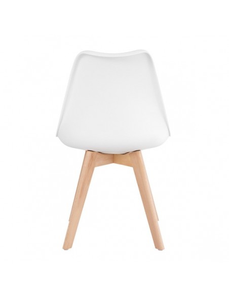 Silla nórdica ANTHA, polipropileno con asiento Ecopiel acolchado.