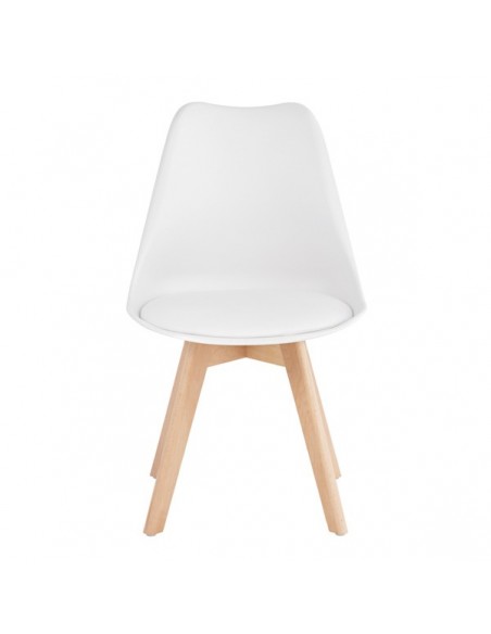 Silla nórdica ANTHA, polipropileno con asiento Ecopiel acolchado.