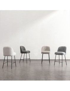 Taburete NELSON 65 de tejido Bora y metal negro. 2