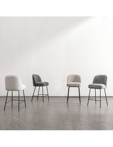 Banqueta NELSON 65 em tecido Bora e metal preto