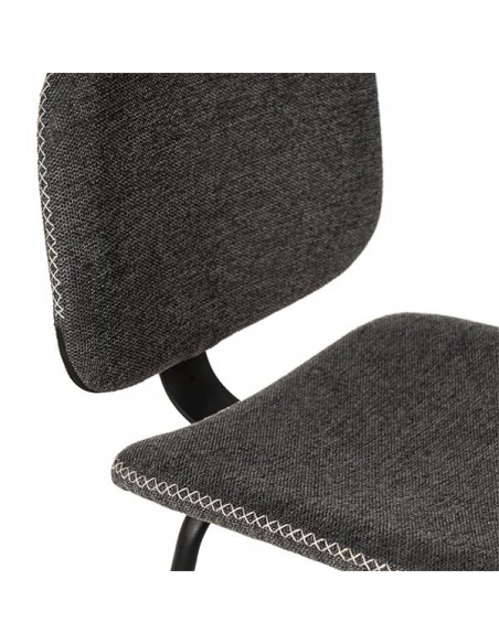 Banqueta baja LOGAN 65 de design retrô, tecido Forest e metal preto.