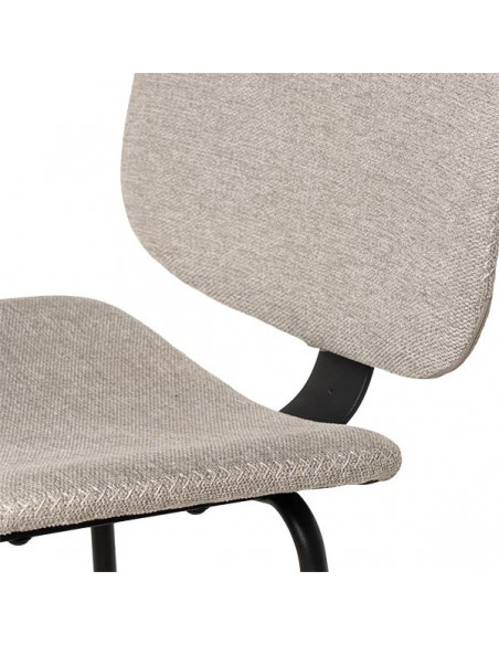 Taburete bajo de diseño retro LOGAN 65, tejido Forest y metal negro.