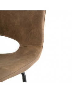 Taburete Zahara 75, tejido suede y patas de metal negro. 2