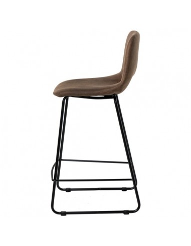 Taburete bajo Zahara 65, tejido suede y patín...