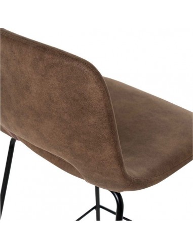 Taburete bajo Zahara 65, tejido suede y patín...