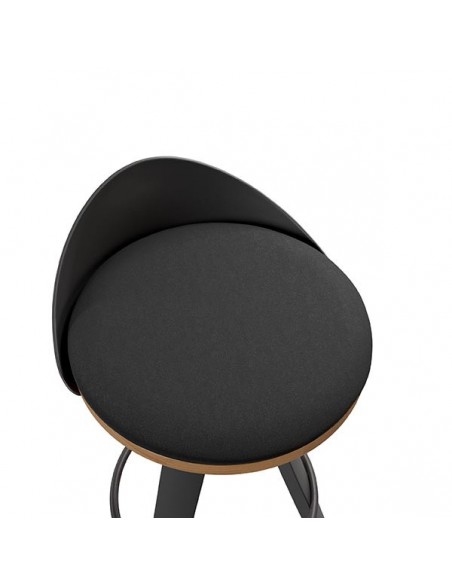 Banqueta bajo bar DUKE 65 de design nordic, plástico e madeira