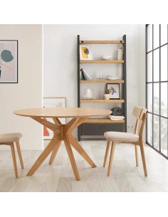 MESA REDONDA CLIPPER 120, ROBLE. 2