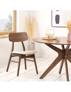 MESA REDONDA Naanim 100, madera COLOR NOGAL. 2