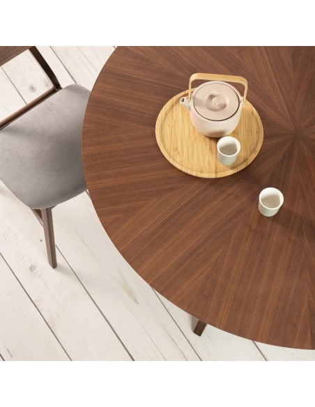 MESA REDONDA Naanim 100, madera COLOR NOGAL.