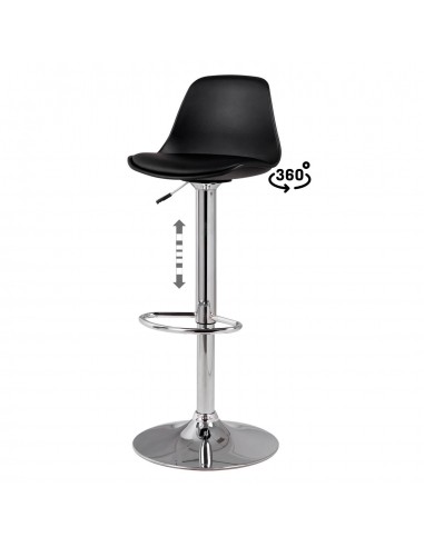 Banqueta elevável 59-80 ORLANDO, polipropileno e couro ecológico, base cromada