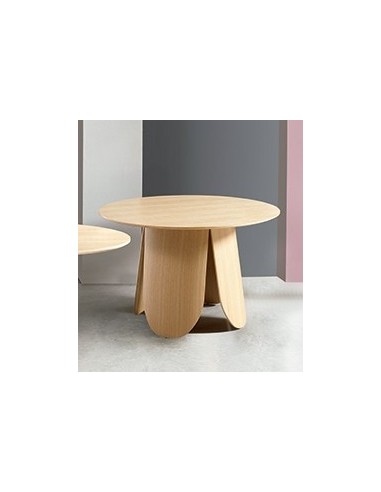 Mesa redonda FATIMA de Ø 100, chapado en roble.