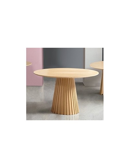 Mesa redonda NAYLA de Ø 120, folheado em carvalho.