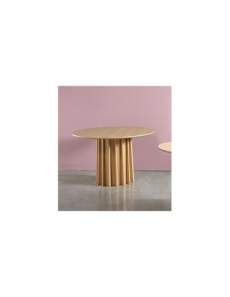 Mesa redonda LICIA de Ø100, chapa de roble natural.