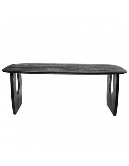 Mesa ovalada étnica WAIZIR 160 x 90, madera maciza de acacia negra