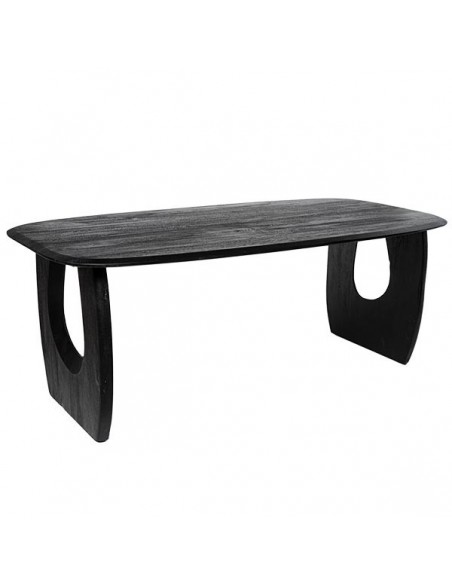 Mesa oval étnica WAIZIR 160 x 90, madeira maciça de acácia preta