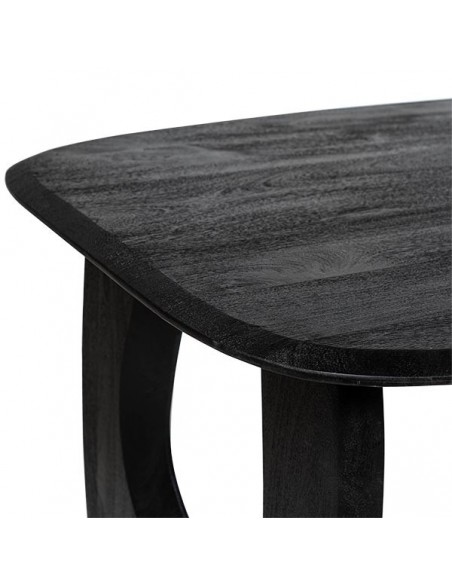 Mesa ovalada étnica WAIZIR 200 x 90, madera maciza de acacia negra