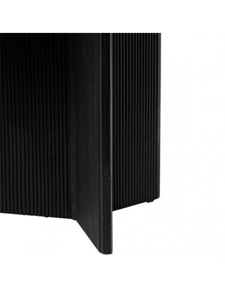 Mesa redonda artesanal FARIS 120, madera maciza de mango negra