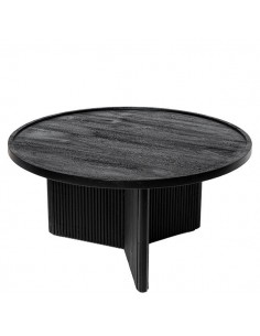 Mesa centro redonda FARIS 80, madera maciza de mango negro