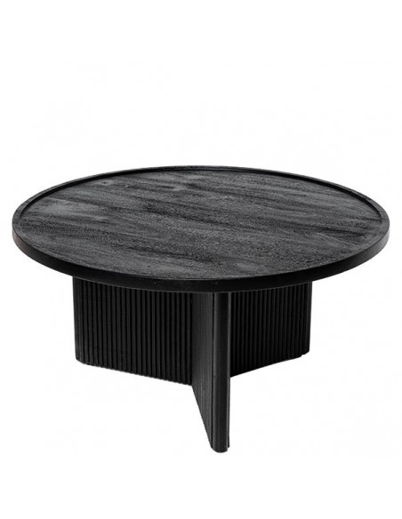 Mesa centro redonda FARIS 80, madera maciza de mango negro