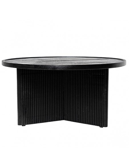 Mesa centro redonda FARIS 80, madera maciza de mango negro