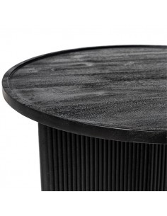 Mesa centro redonda FARIS 80, madera maciza de mango negro 2