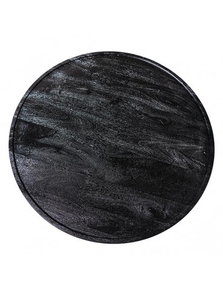 Mesa centro redonda FARIS 80, madera maciza de mango negro