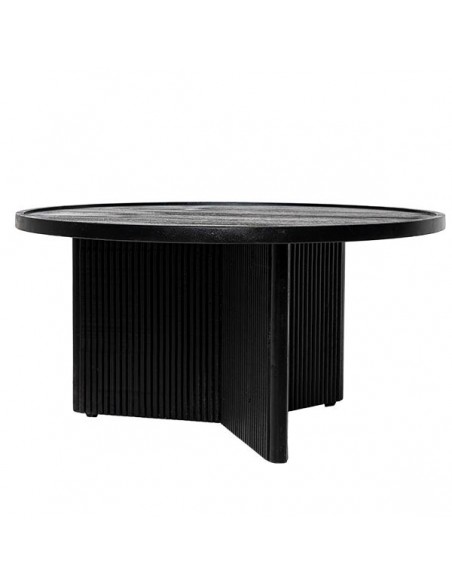 Mesa centro redonda FARIS 80, madera maciza de mango negro