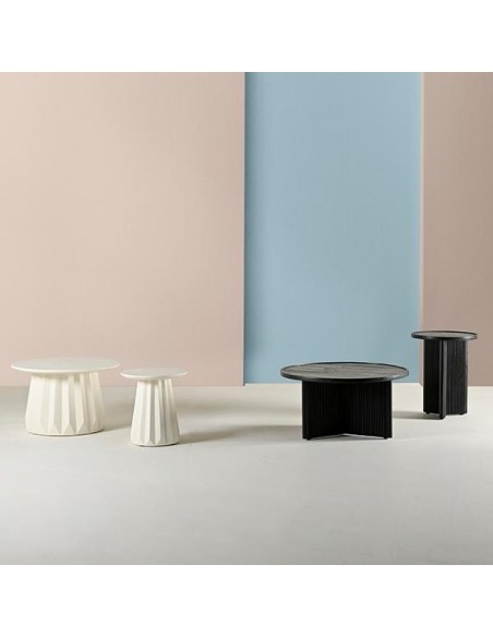 Mesa redonda auxiliar FARIS 45, madera maciza de mango negro