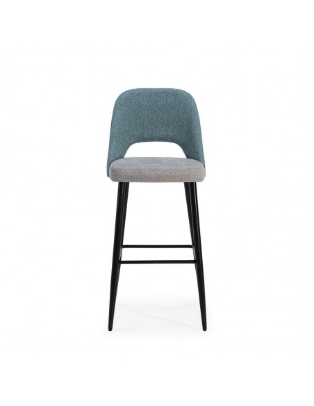 Banqueta baixa em tecido combinado MOCCIA 65 e metal preto.