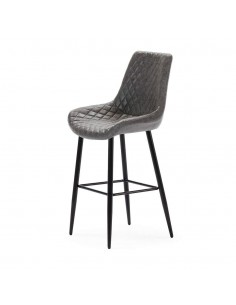 Banqueta baixa vintage SAIDI 65, couro sintético e metal... 2