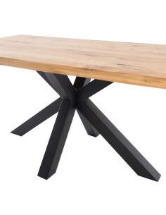 Mesa fija GRACE 180x95 roble, metal negro 2