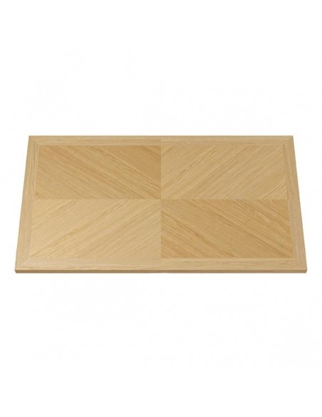 Mesa de jantar fixa RANDY 180 x 100, folheado de carvalho e metal preto