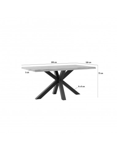 Mesa diseño industrial GRACE 200 x 100, roble...