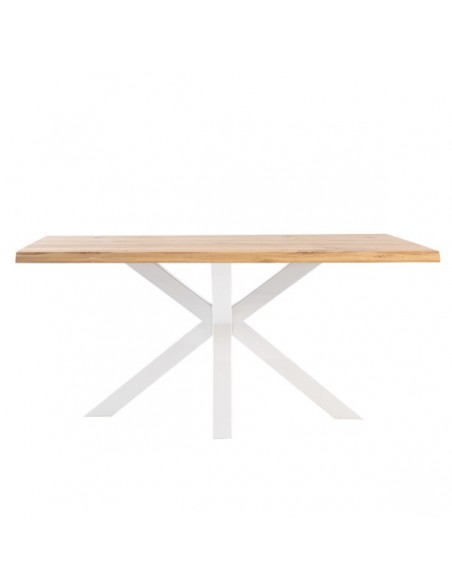 Mesa de design industrial GRACE 180 x 95, carvalho e metal branco