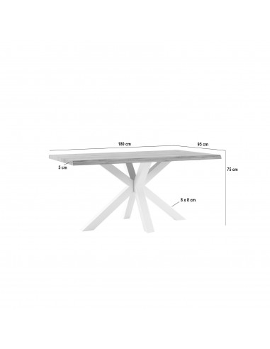 Mesa diseño industrial GRACE 180 x 95, roble...