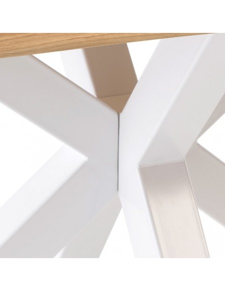 Mesa de design industrial GRACE 140 x 90, carvalho e metal branco