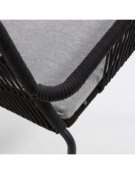 SAMT Silla brazos metal negro cuerda negra.