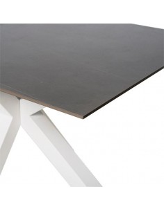 Mesa ARGO 140 x 90, porcelánico atenea y metal blanco. 2