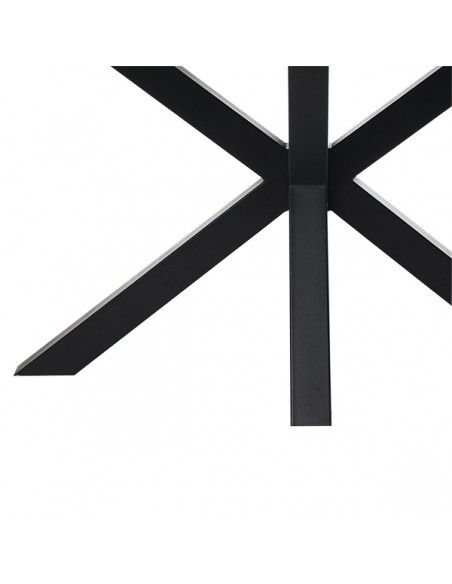 Mesa ARGO 160 x 90, porcelánico atenea y base de metal negro.