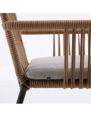 SAMT Silla brazos metal negro cuerda negra.