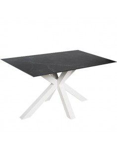 Mesa ARGO 140 x 90, porcelánico Sahara y base de metal...