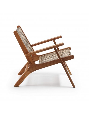 GRIGNOON Sillón acacia natural mimbre sintético.