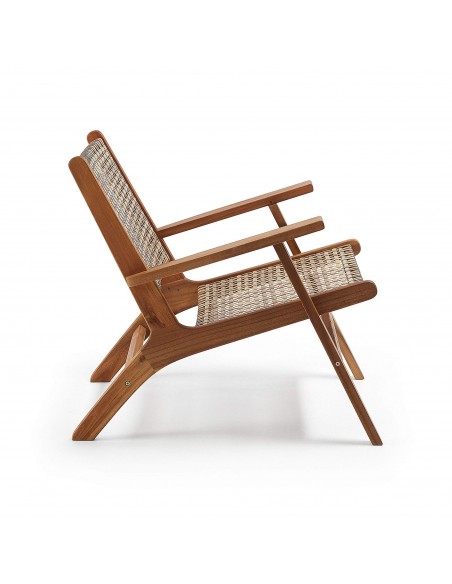 GRIGNOON Sillón acacia natural mimbre sintético.