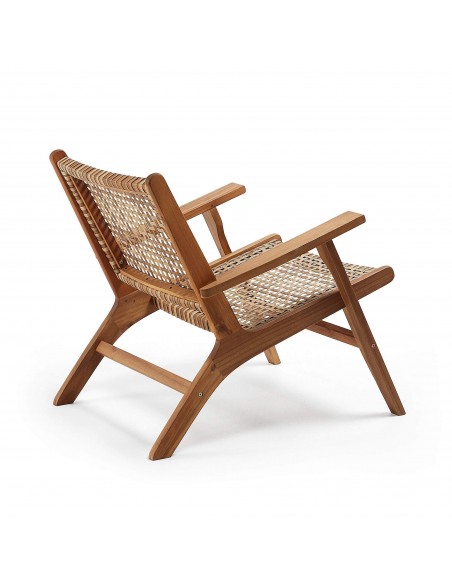 GRIGNOON Sillón acacia natural mimbre sintético.