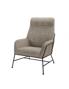 Butaca MALIBU de tejido tango y acero con acabado negro.