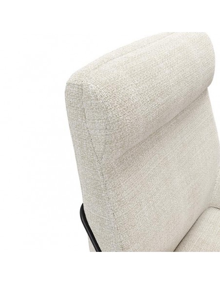 Poltrona MALIBU em tecido tango e aço com acabamento preto.