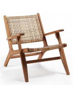 GRIGNOON Sillón, acacia natural, mimbre sintético.