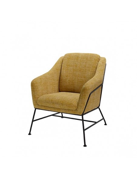 Butaca Brida en tejido tango y base de metal acabado negro.