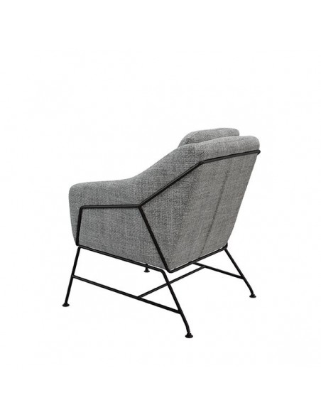 Butaca Brida en tejido tango y base de metal acabado negro.