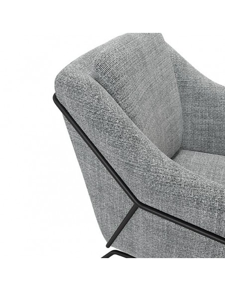 Butaca Brida en tejido tango y base de metal acabado negro.